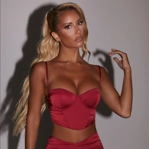 Oh poly satin crop top